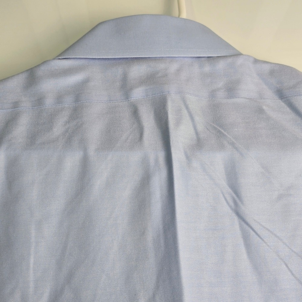 Brooks Brothers Dress Shirt Mens 17-34 Light Blue Regular Non-Iron Stretch Twill - Picture 7 of 13